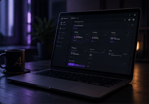 Odoo dashboard on a laptop